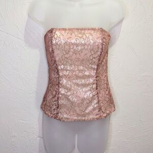 Express Pink Lace y2k Fairy Corset Top Womens M Floral Pastel Coquette Bustier